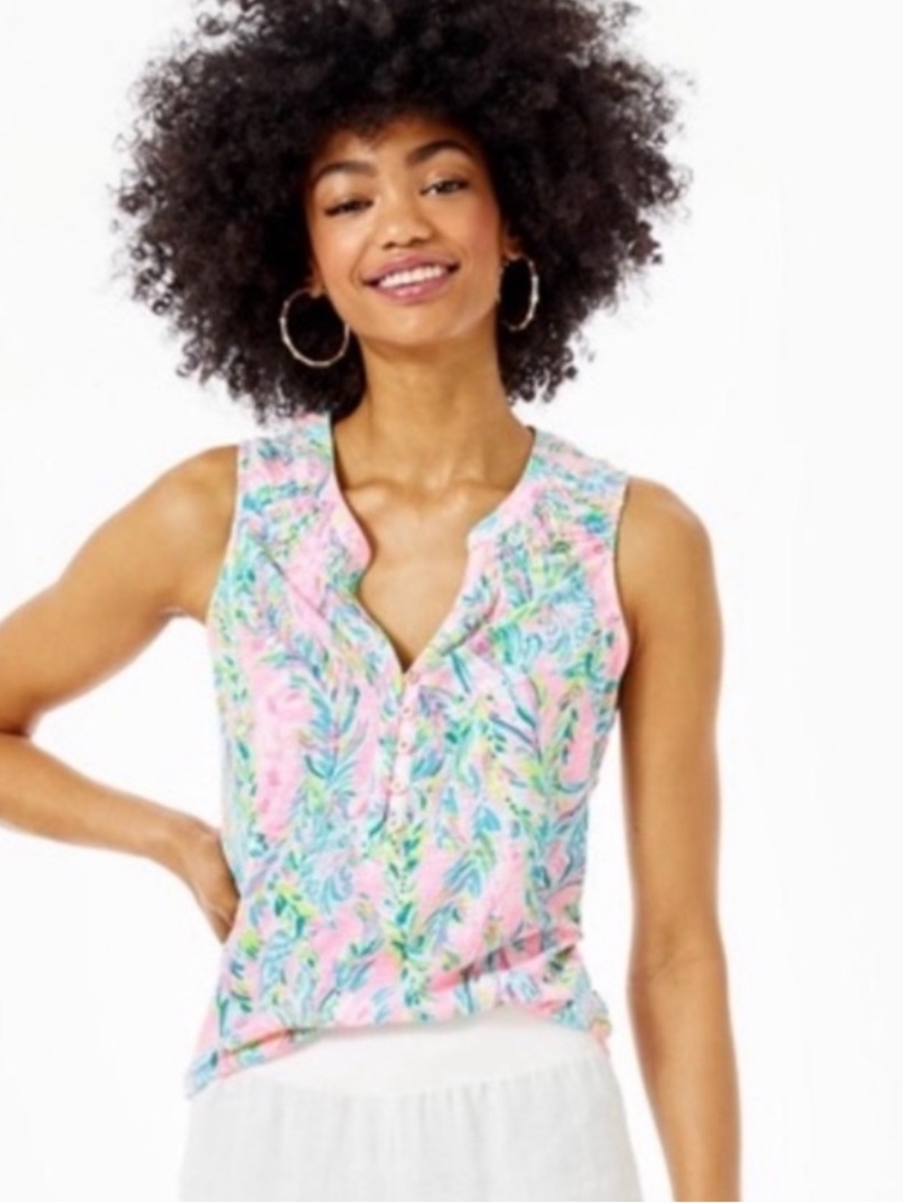 LILLY PULITZER 🔥MULTI UNICORN OF THE SEA SLEEVELESS ESSIE TANK TOP